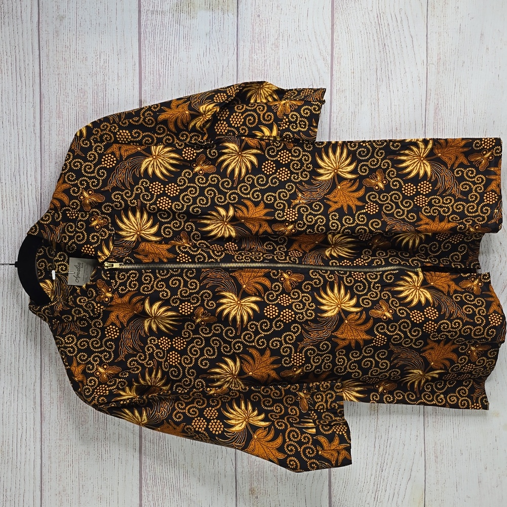 Amalia Indonesian Batik women tunic top  sz XL NWT